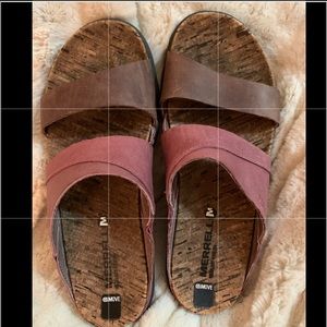 Comfortable Merrell Slides, size 6.